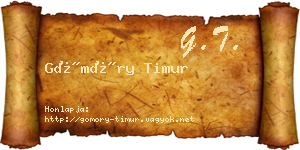 Gömöry Timur névjegykártya